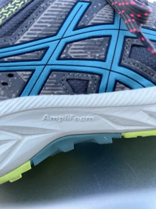 Asics Gray with Pink Logo Cushioning Running Shoe - Picture 8 of 11